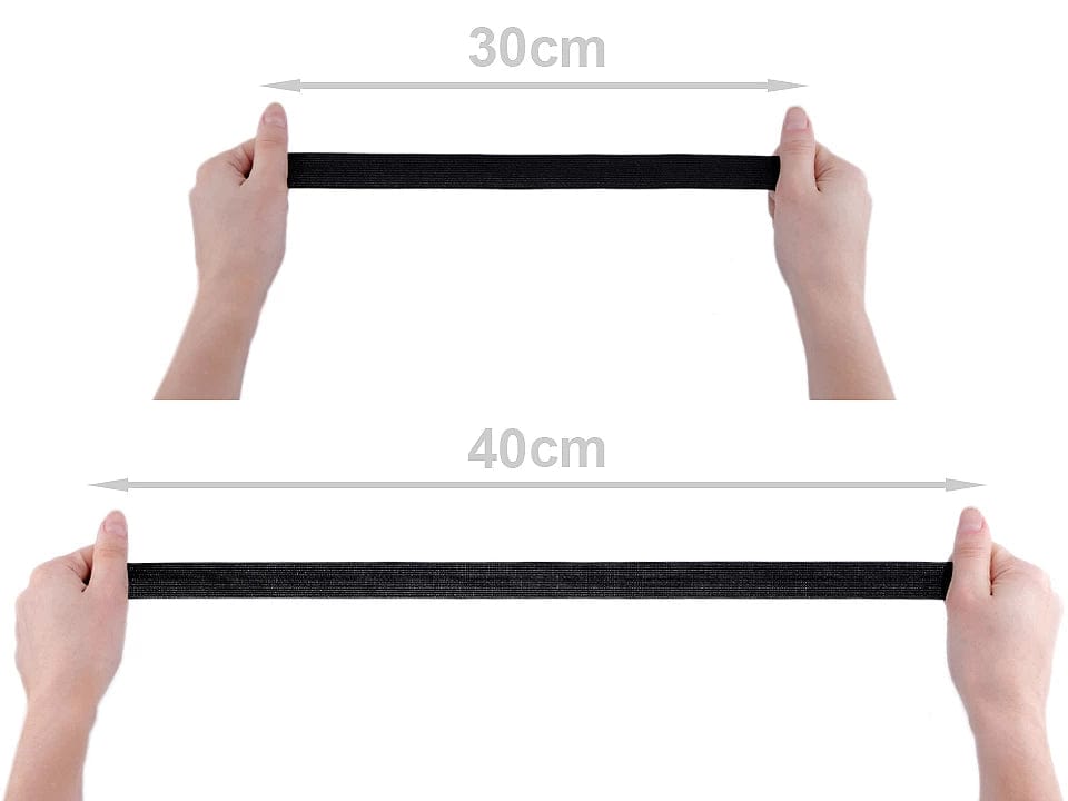 Élastique plat noir de 2,5 cm