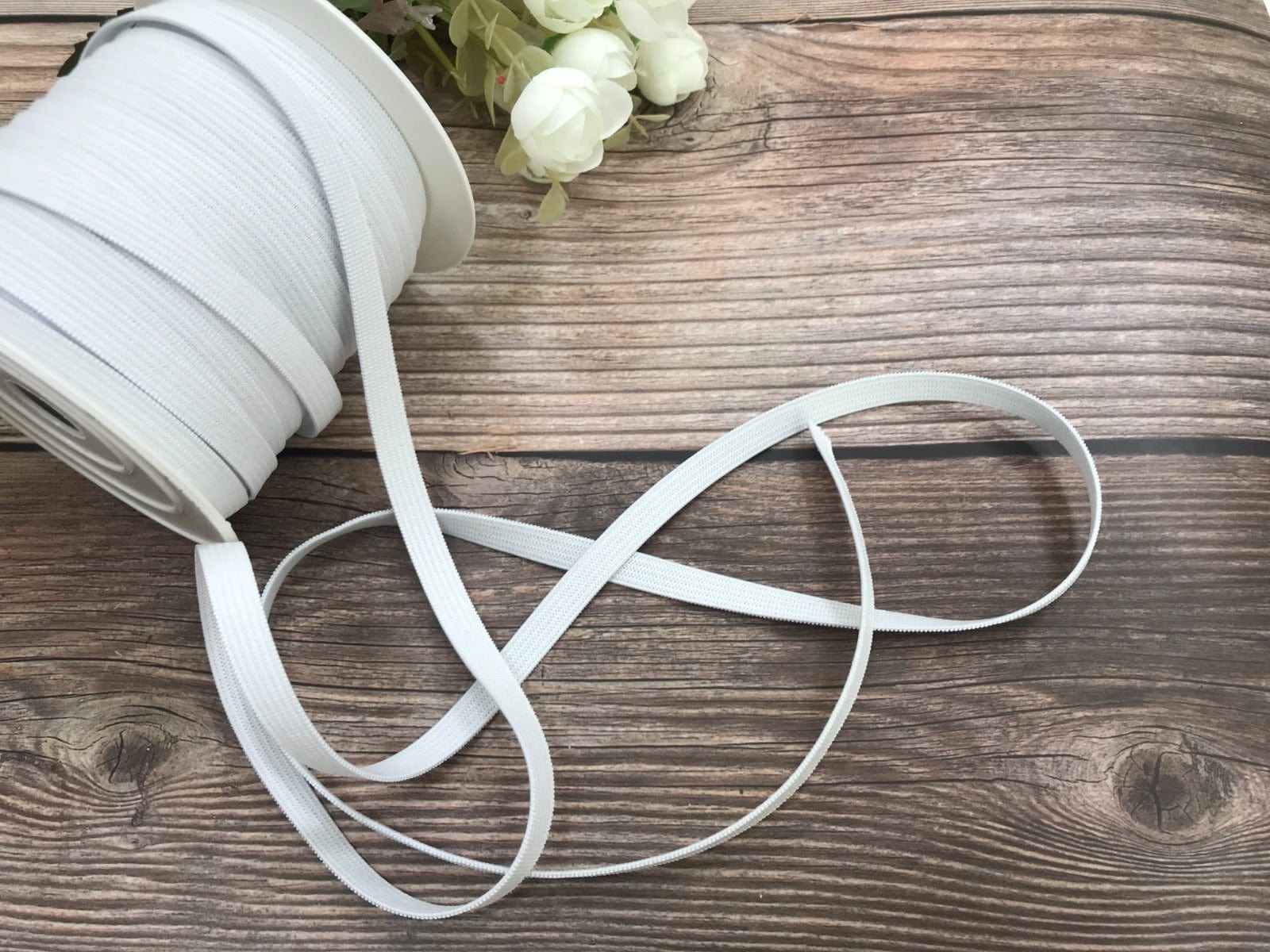 Élastique plat 6 mm blanc