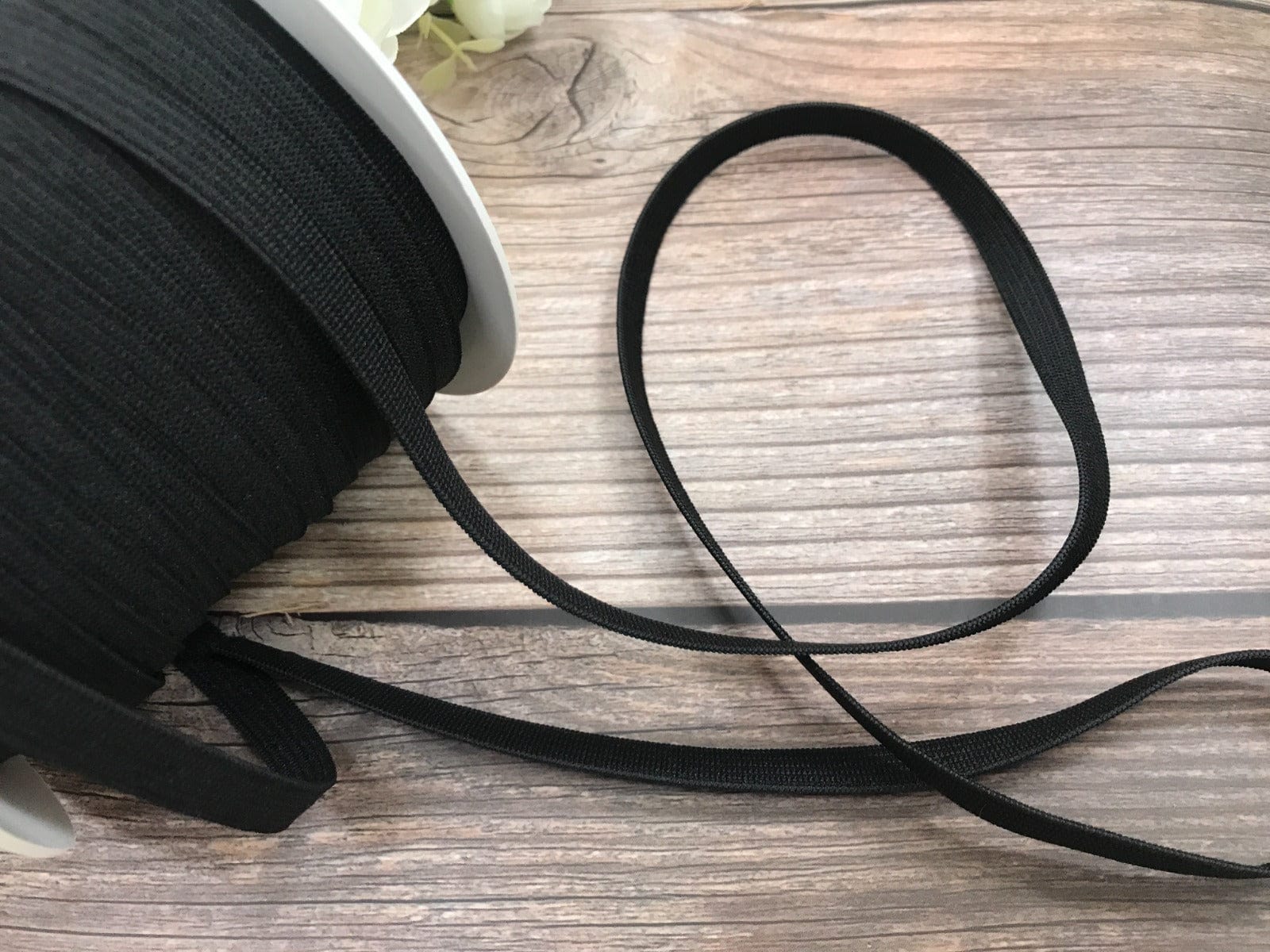 Ruban élastique plat - 6 mm noir
