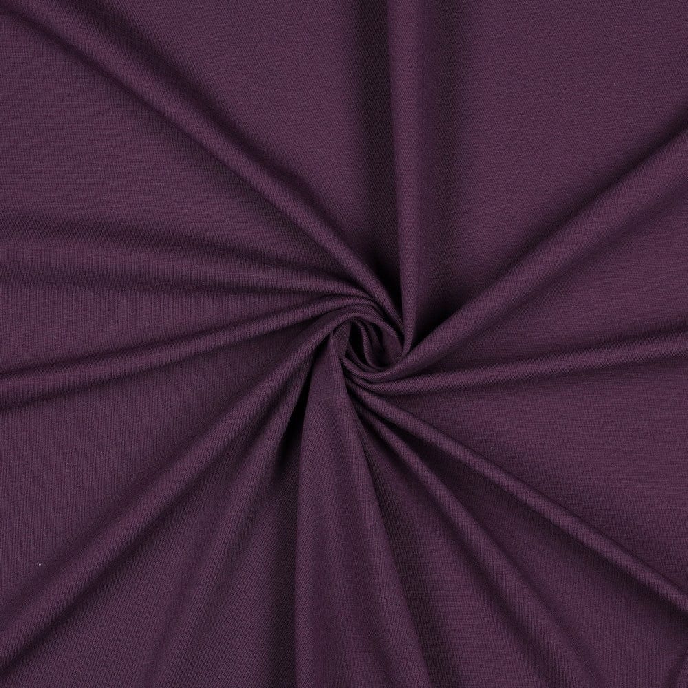 Dünner Baumwolljersey in Aubergine 215 g/m²