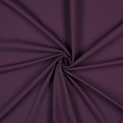Dünner Baumwolljersey in Aubergine 215 g/m²