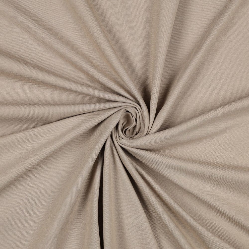 Jersey de coton fin beige 215 g/m²