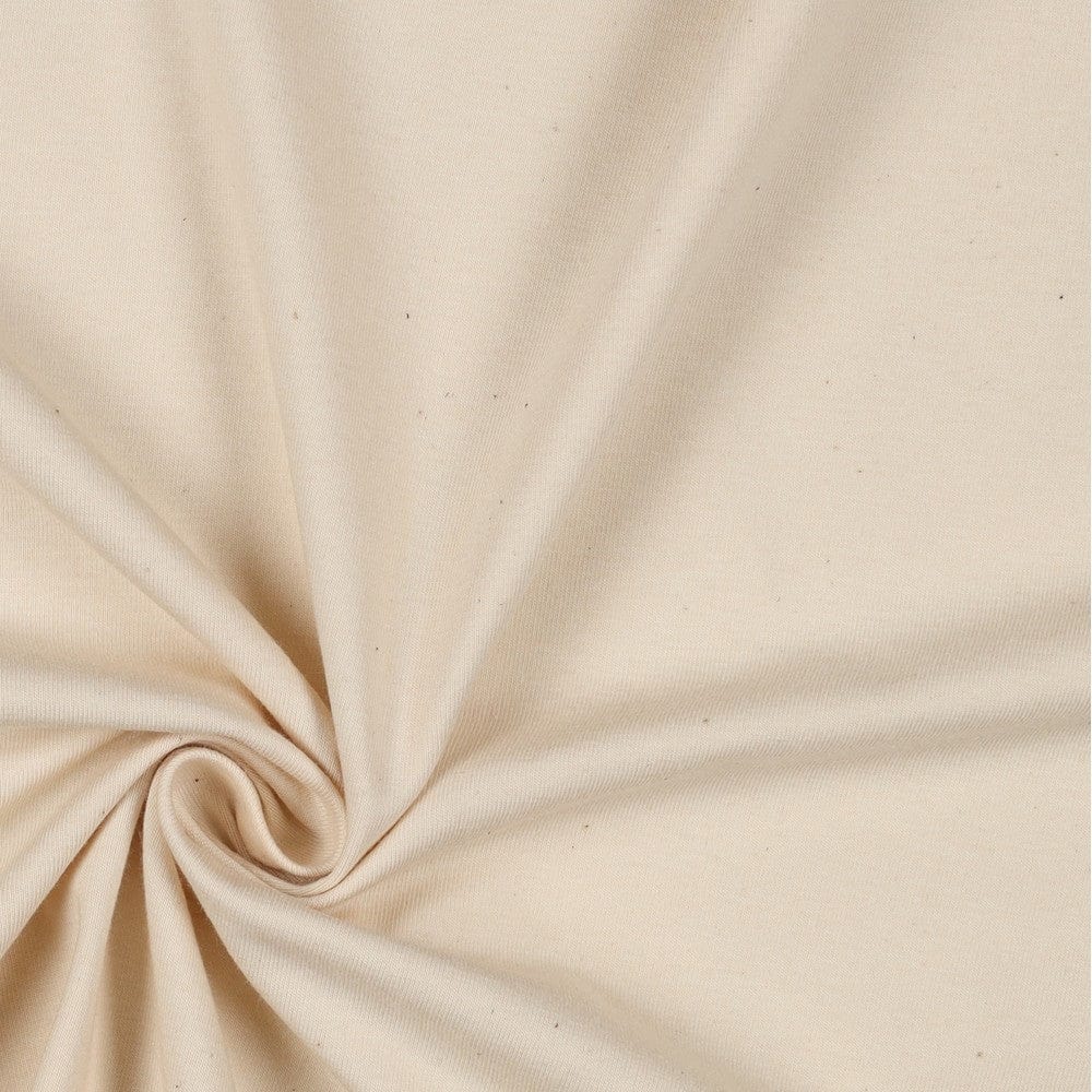 Dünner Baumwolljersey – ungebleicht, naturfarben 215 g/m²