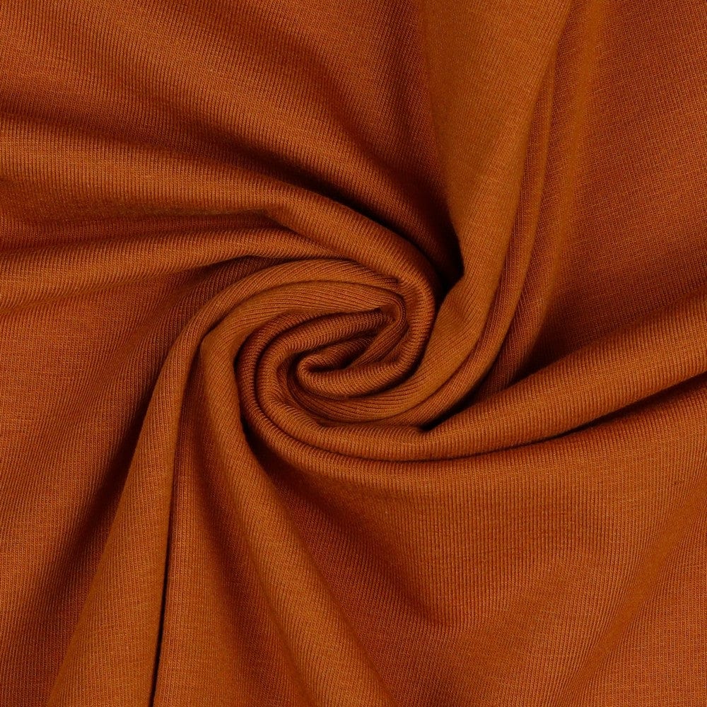Jersey de coton fin, teinte rouille 215 g/m²