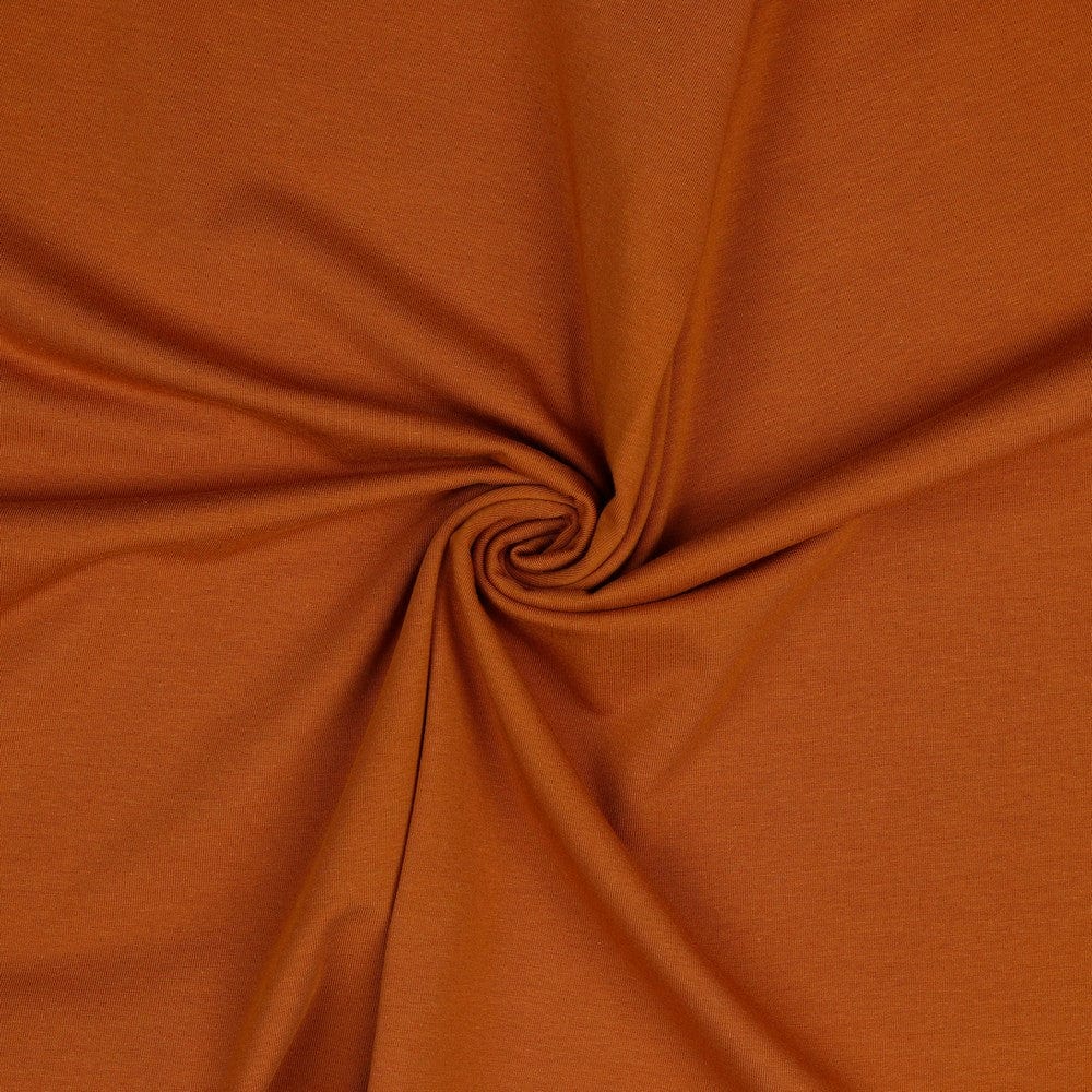 Jersey coton fin, ton rouille 215 g/m²