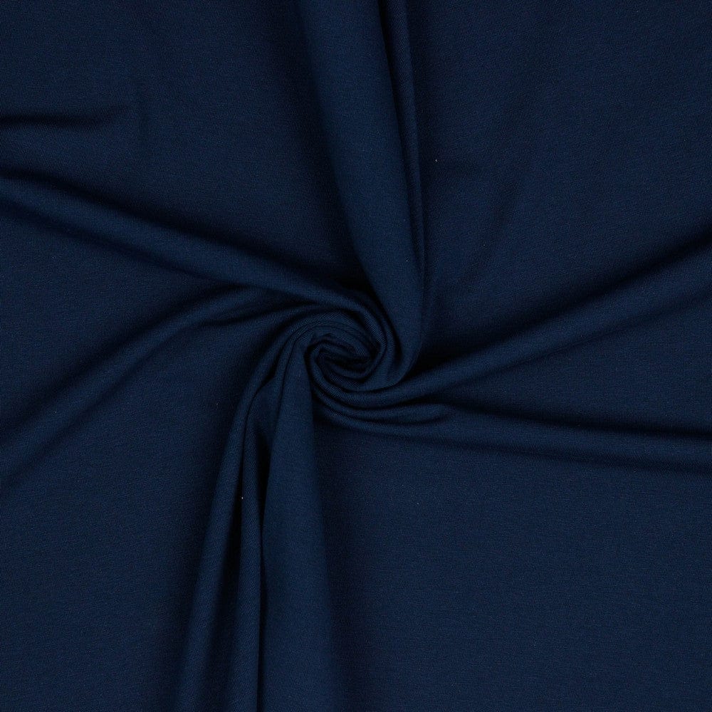 Jersey de coton fin bleu foncé 215 g/m²