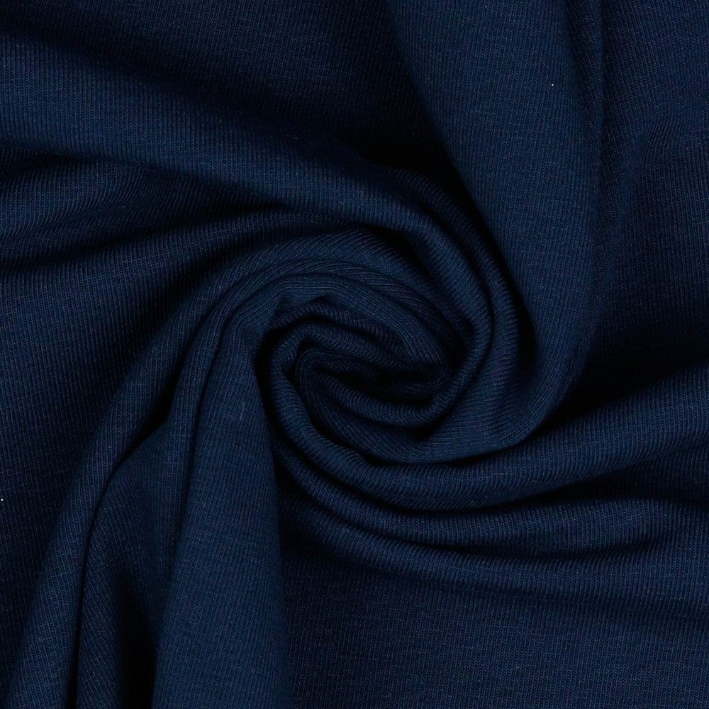 Jersey de coton fin bleu foncé 215 g/m²