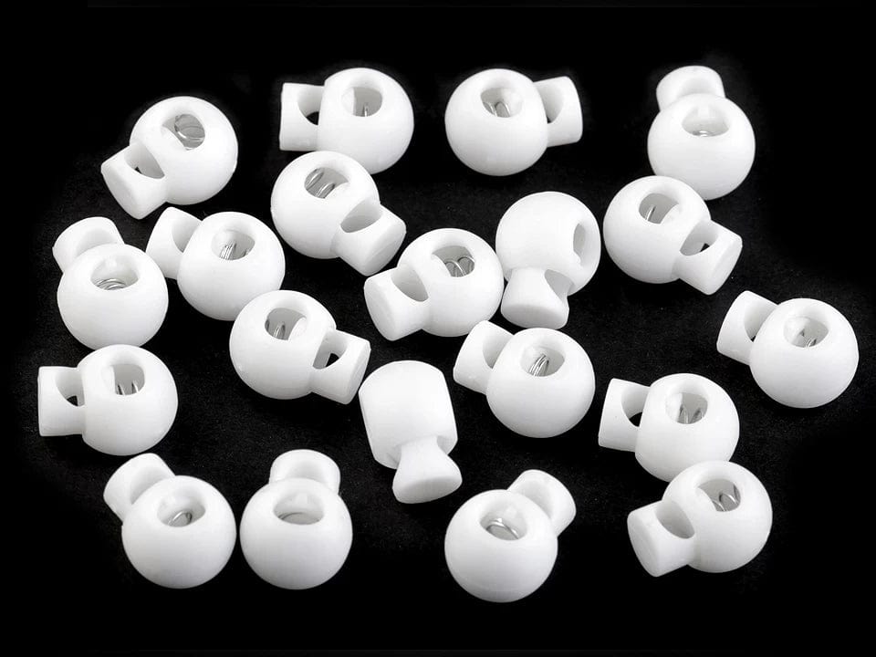 Kunststoff-Kordelstopper 15x19 mm, weiß