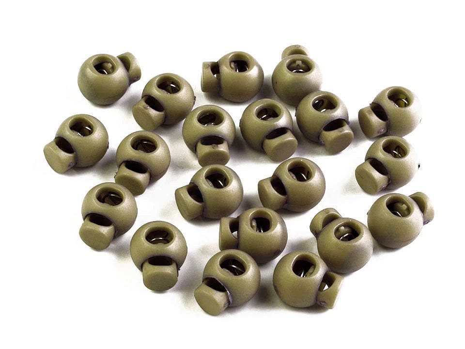 Kunststoff-Kordelstopper 15x19 mm, Khaki