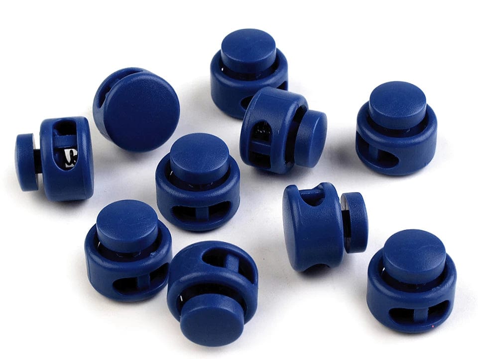 Stop-cordon en plastique à 2 trous 13x15 mm, bleu bleuet