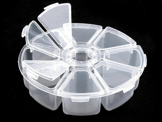 Plastic storage box for buttons and beads
