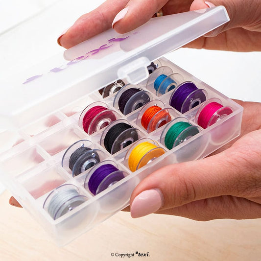 Plastic box for storing spools
