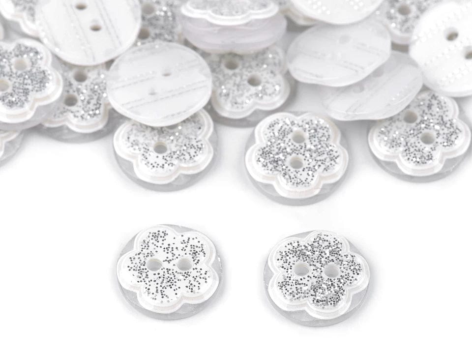 Plastic buttons 13 mm-pink flower