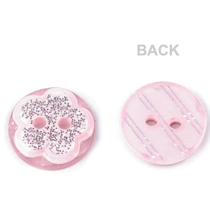 Plastic buttons 13 mm-pink flower