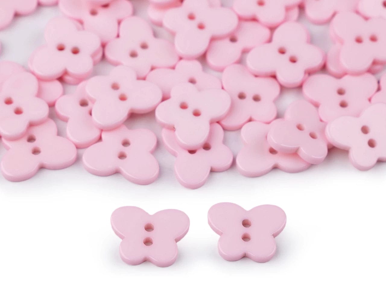 Boutons en plastique 13 x 16 mm - papillon rose