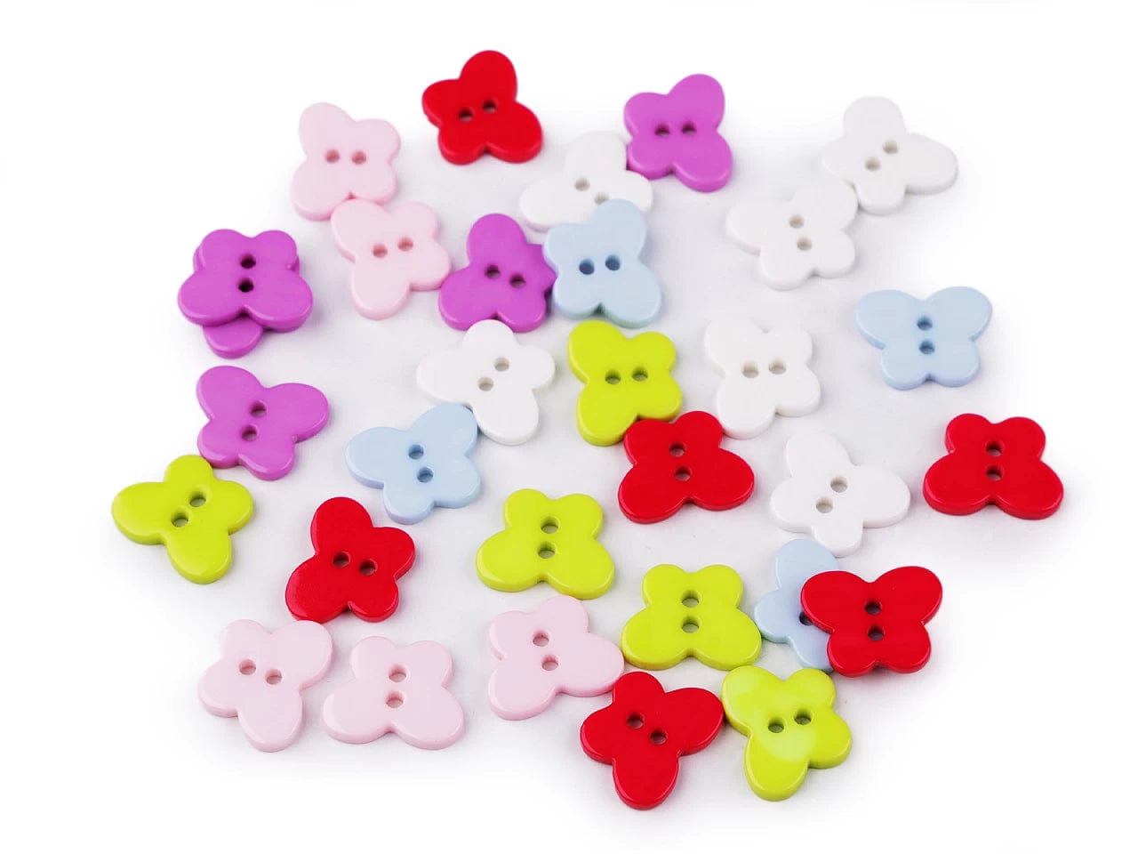 Boutons en plastique 13 x 16 mm - papillon rose foncé