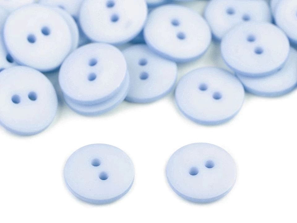 Boutons en plastique 15 mm bleu clair