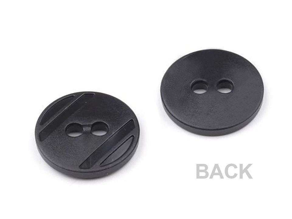 Schwarze Kunststoffknöpfe 15 mm