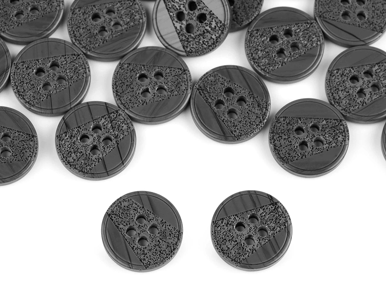 Boutons en plastique 18 mm gris graphite
