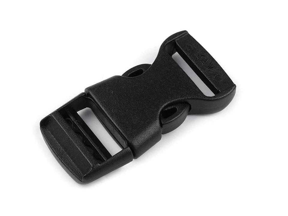 Boucle-clip en plastique 15 mm, noir (lot de 5 pcs)