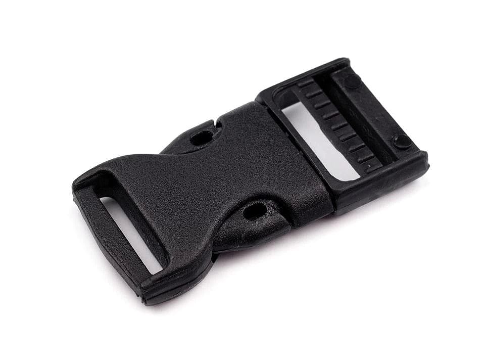 Boucle-clip en plastique 20 mm, noir (lot de 5)