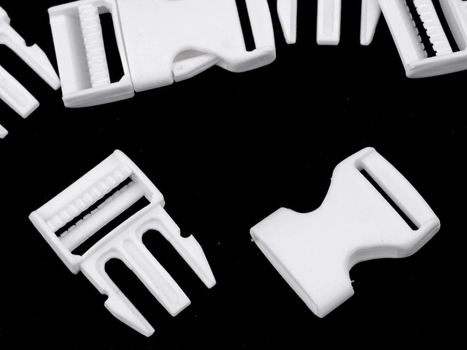 Boucle-clip en plastique 20 mm, noir (lot de 5)