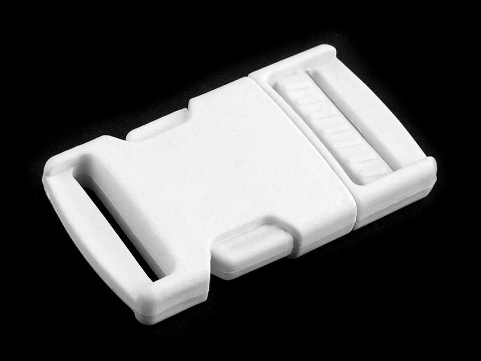 Boucle-connecteur en plastique 25 mm, blanc (lot de 5 pièces)
