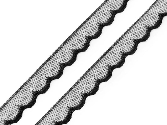 Black polyamide lace - 1.4 cm