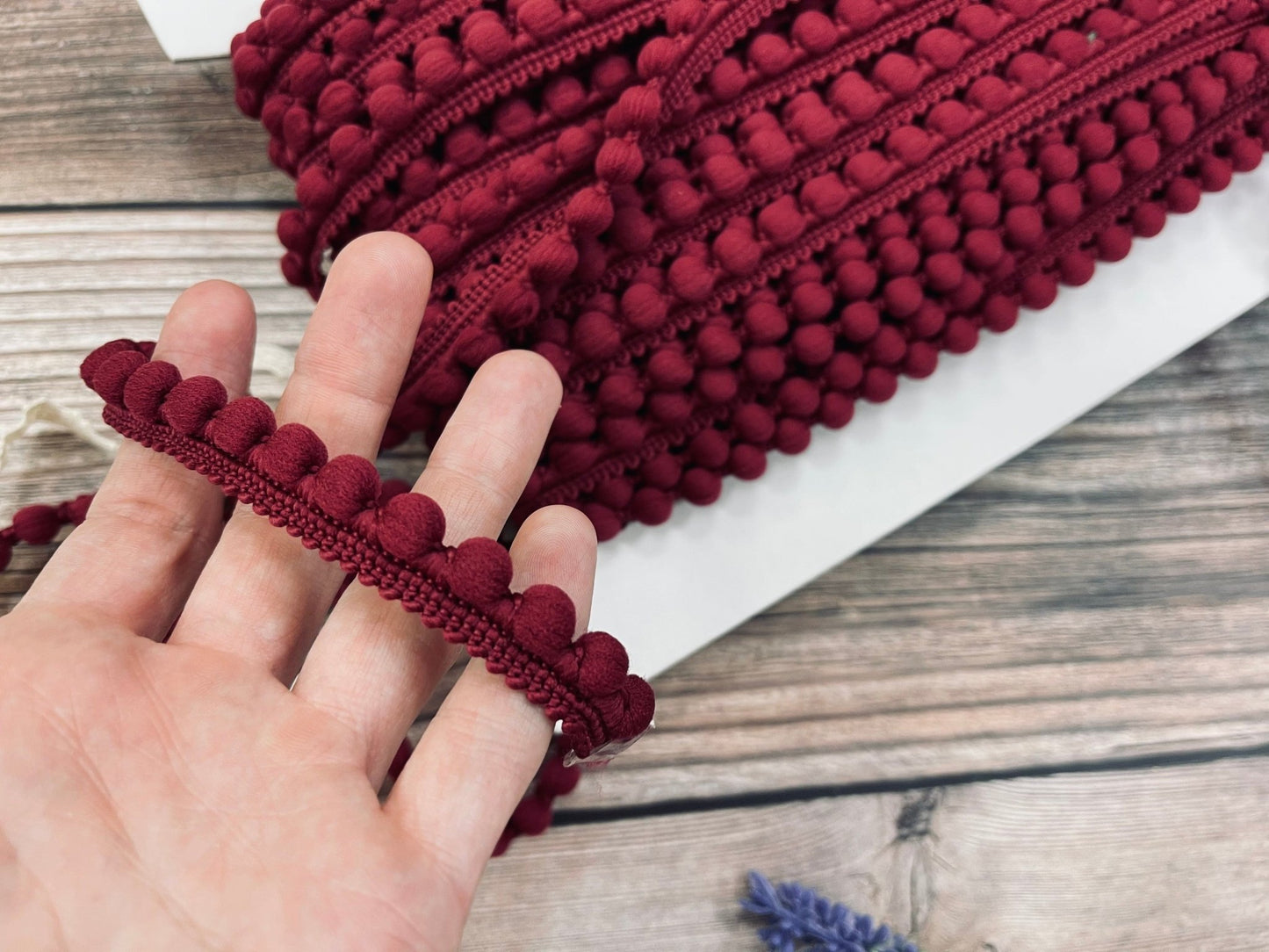 Ruban Pom Pom-12 mm bordeaux