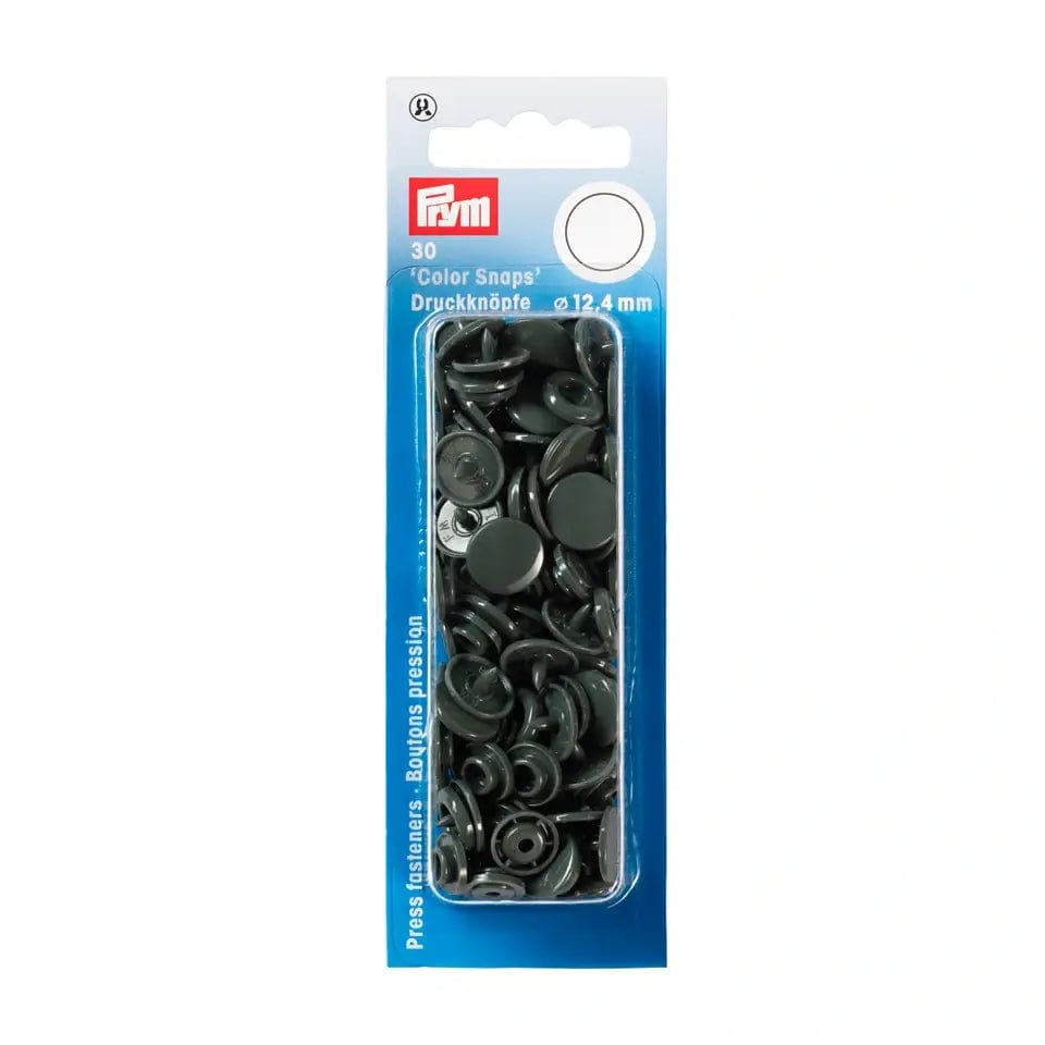 PRYM Druckknöpfe Ø12,4 mm, 30 Stk., dunkelgrau