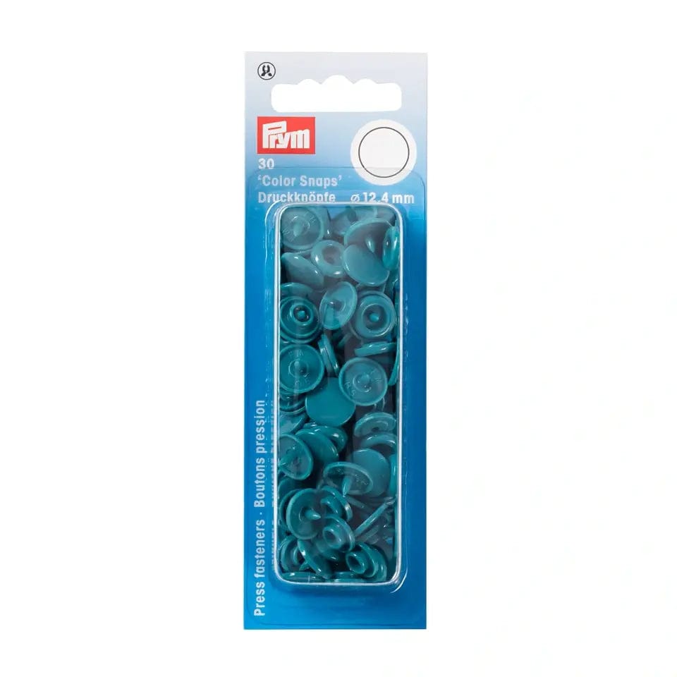PRYM Druckknöpfe Ø12.4 mm, 30 Stück, türkblau