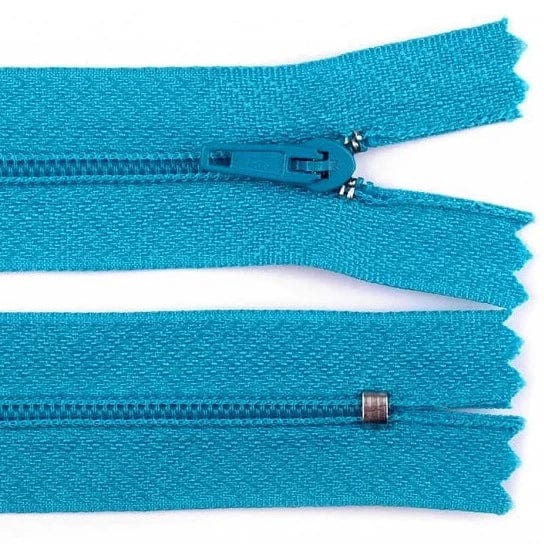 fermeture éclair fermée bleu turquoise