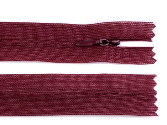 Hidden zipper-burgundy