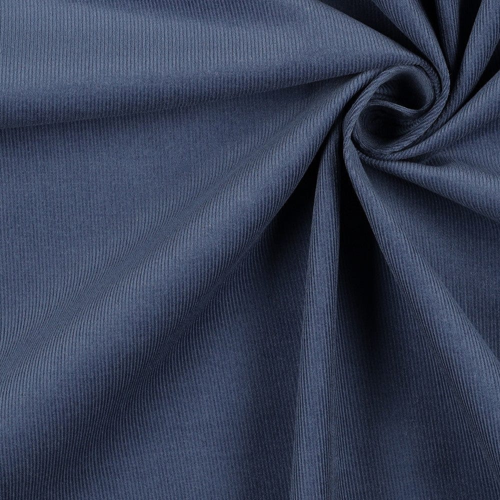 Feiner Baumwollcord in rauchigem Blau 145 g/m²
