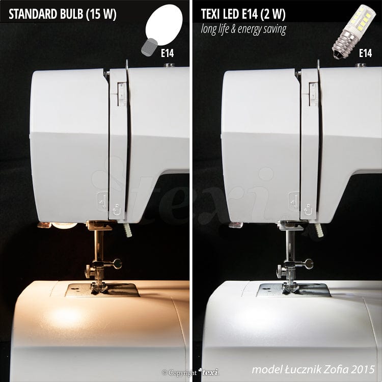 Ampoule LED E14 2W 230V pour machine à coudre, lumière blanche
