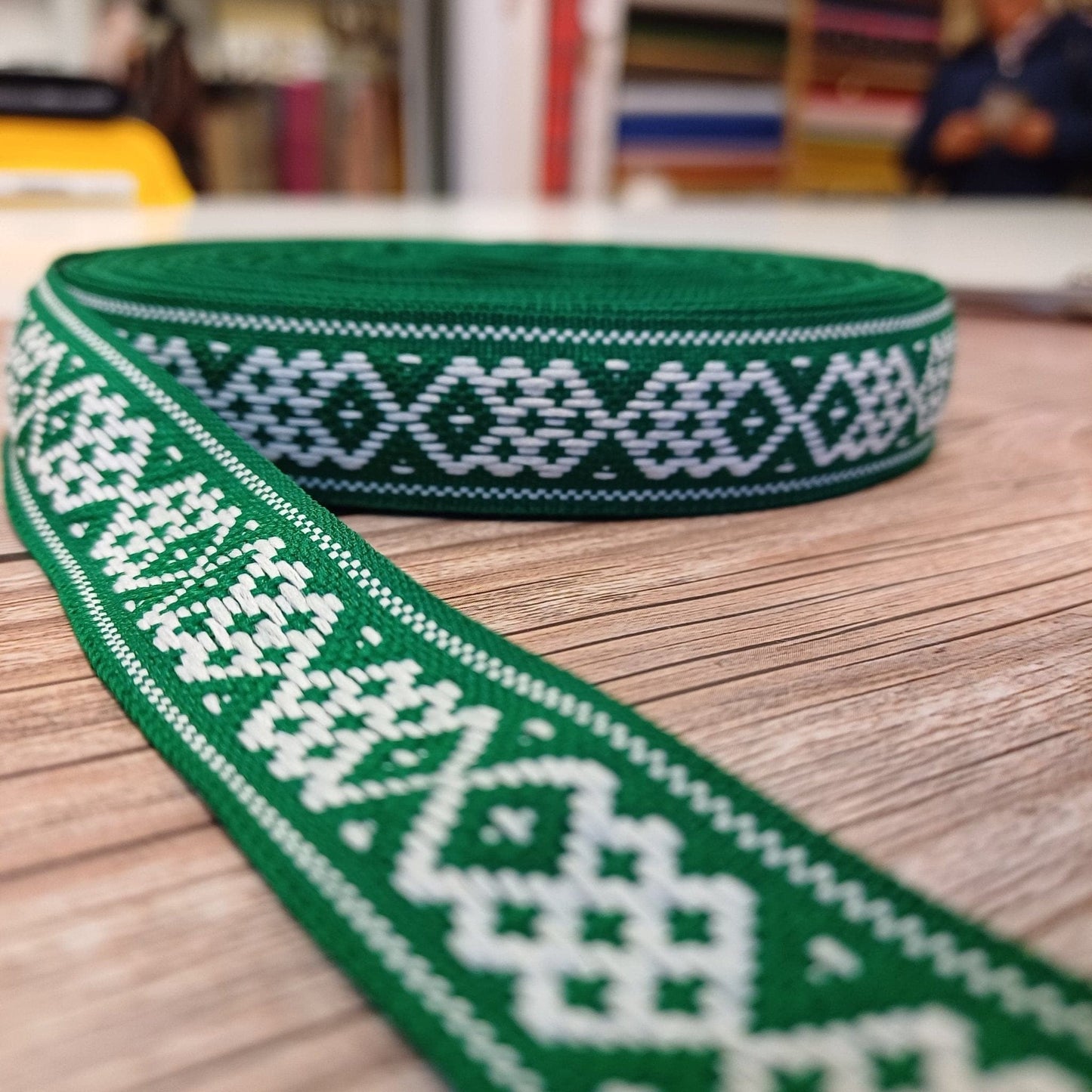 National ribbon, sash 22mm-green-LV