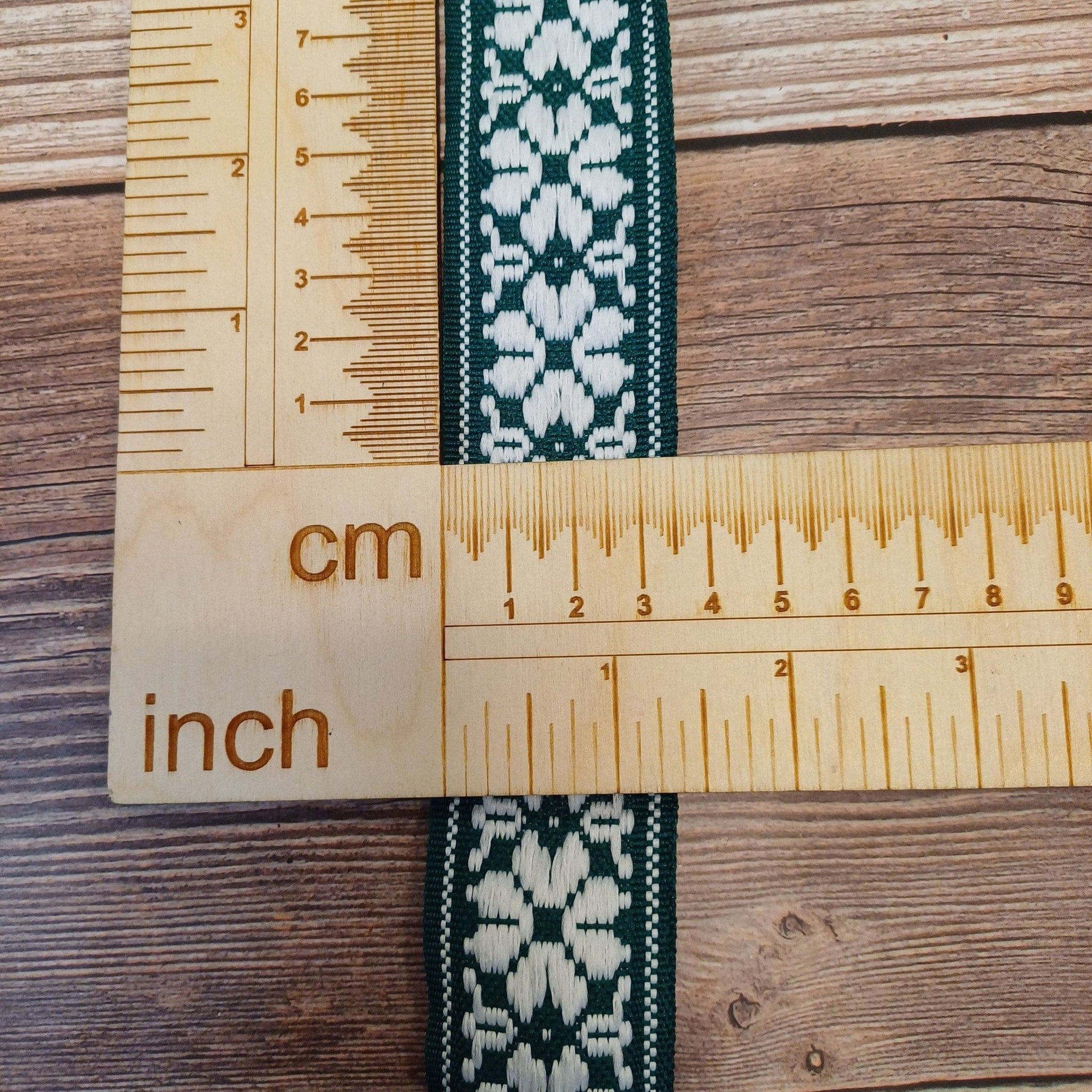 Ruban folklorique, bande 36 mm-vert-LV