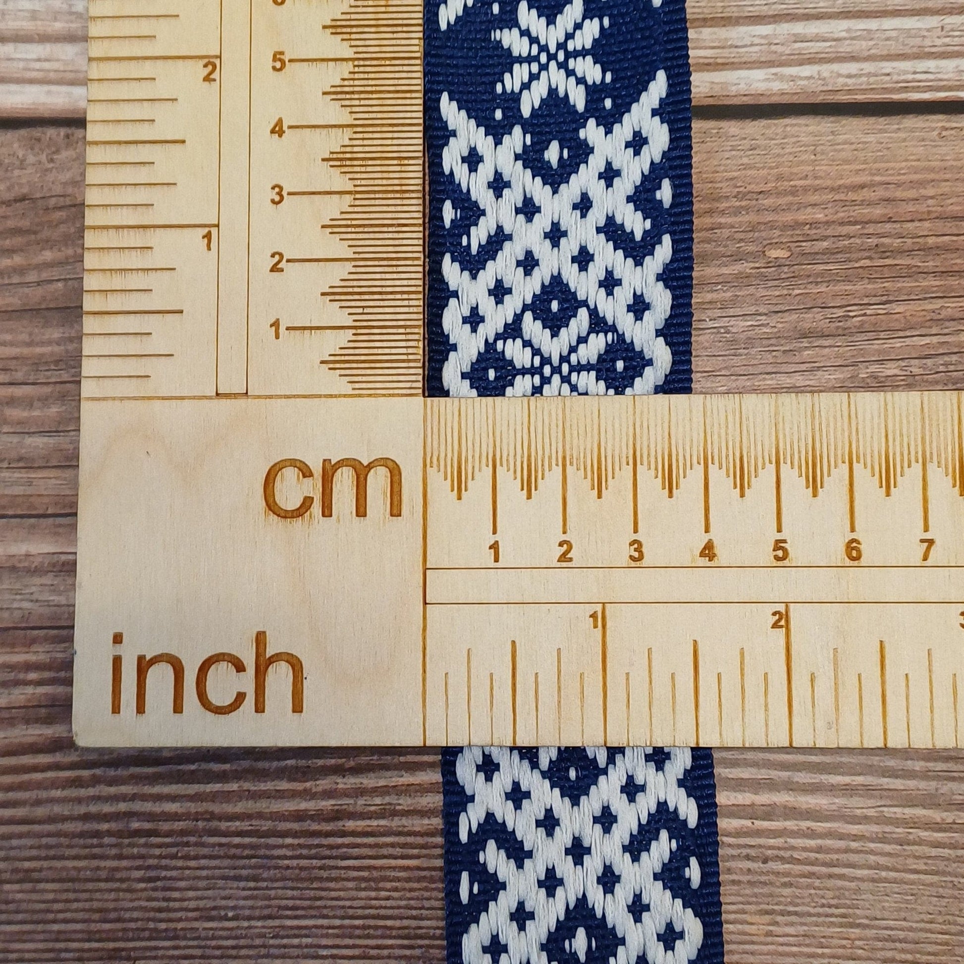 Ruban folklorique, 39 mm, bleu-LV