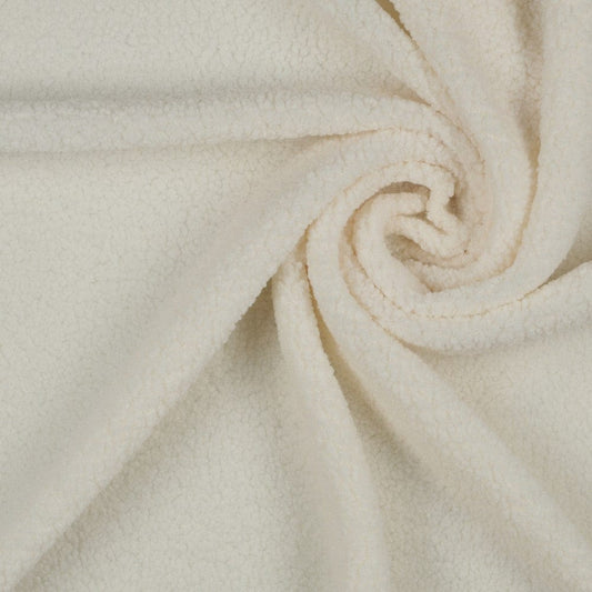 Teddy fabric, warm white, 270 g/m²