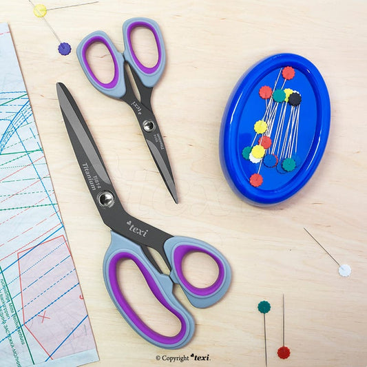 TEXI TITANIUM fabric scissors set (13 cm) and (21 cm)
