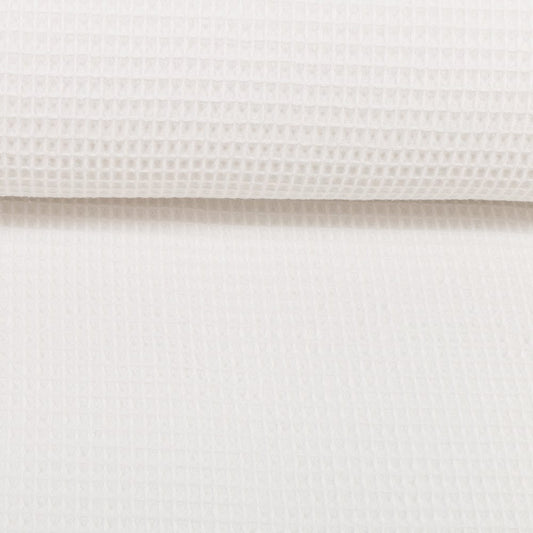 White waffle fabric 230 g/m²
