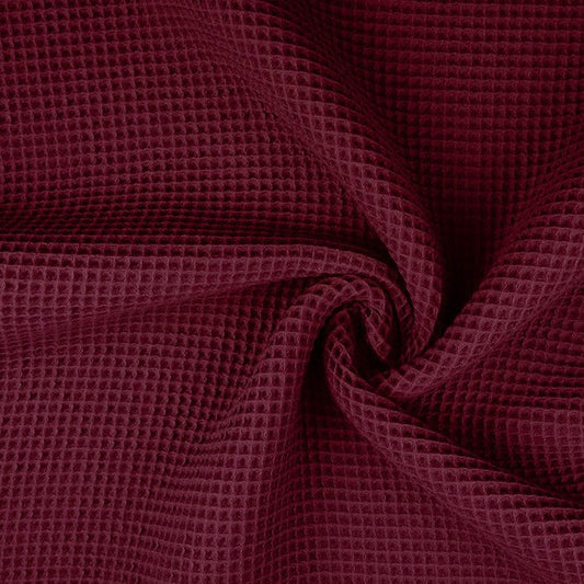 Burgundy waffle fabric 230 g/m²