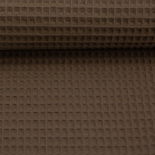 Waffle fabric-brown 230 g/m²