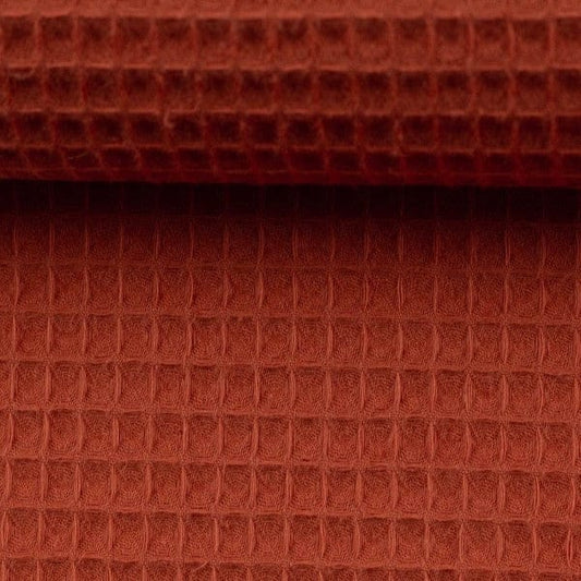 Waffle fabric - brick red (Brick) 230 g/m²
