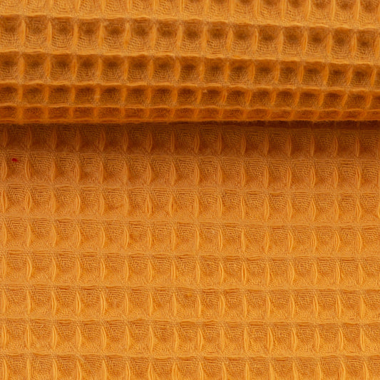 Waffle fabric, honey yellow 230 g/m²
