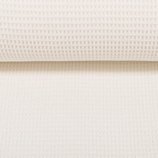 Waffle fabric, milk white 230 g/m²