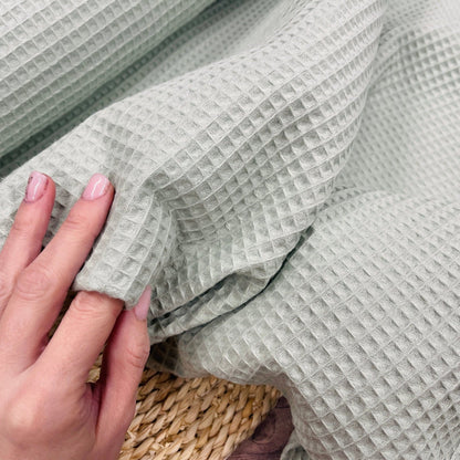 Tissu gaufré vert sauge 230 g/m²