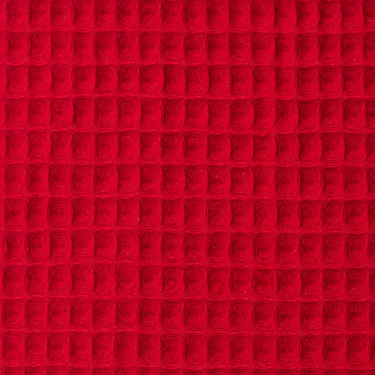 Red waffle fabric 230 g/m²