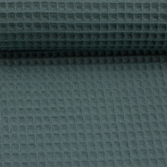 Waffle fabric, dark gray-green 230 g/m²