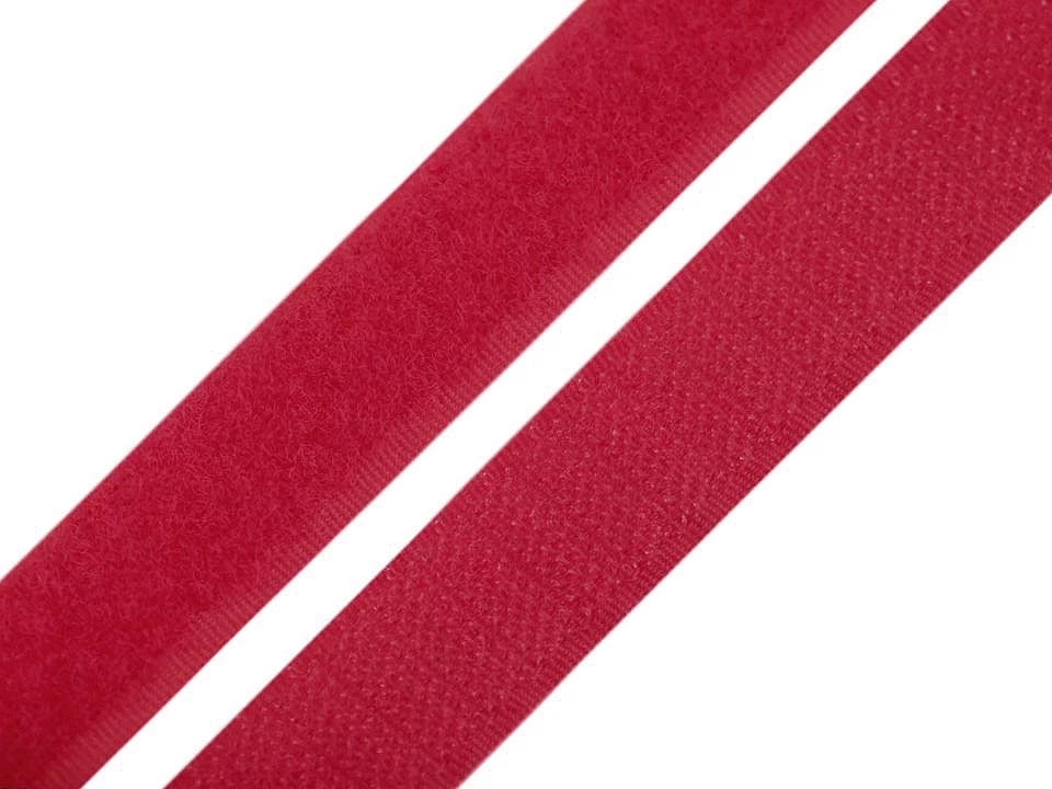 Ruban Velcro 2 cm rouge fraise